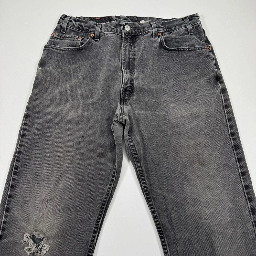 Vintage Levi's 505 Jeans Mens 33x30 Faded Black USA Distressed Grunge Tag 36x32